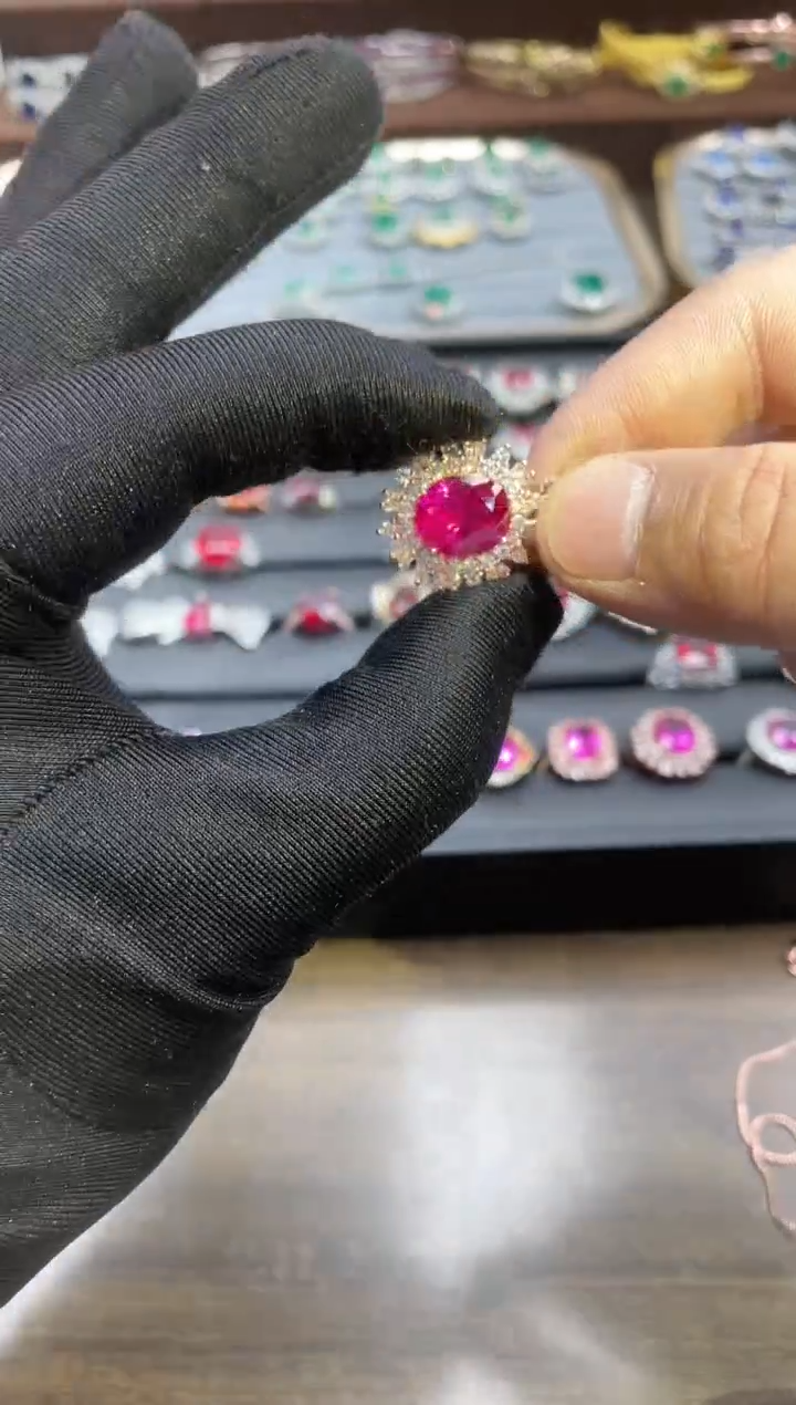 【闪购商品】红宝石吊坠(不含链)银S925镶嵌61