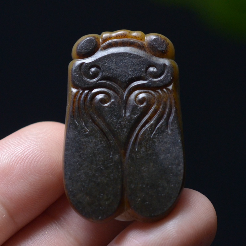 30.3g 新疆和田四色聚色万年黑油皮籽料一鸣惊人