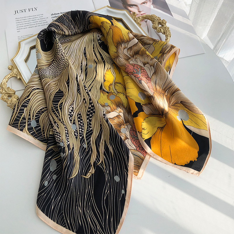 Qiantang Story/钱塘故事 大鱼海棠 14姆米方巾 70*70CM