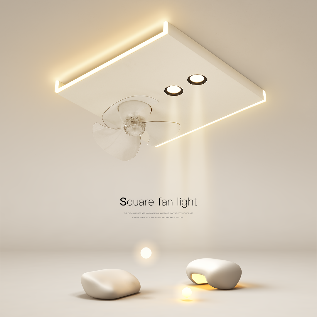 创意风扇灯led餐厅客厅灯简约现代吸顶灯主卧室温馨房间中山灯具