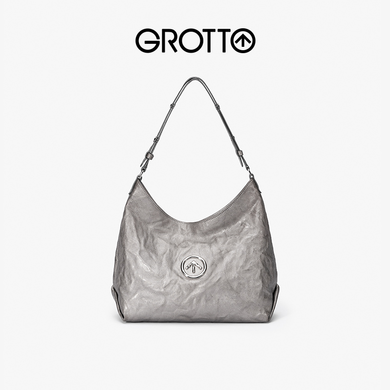 【灰色Hobo】GROTTO个乐单肩斜挎休闲时尚单肩斜挎包琥珀流光