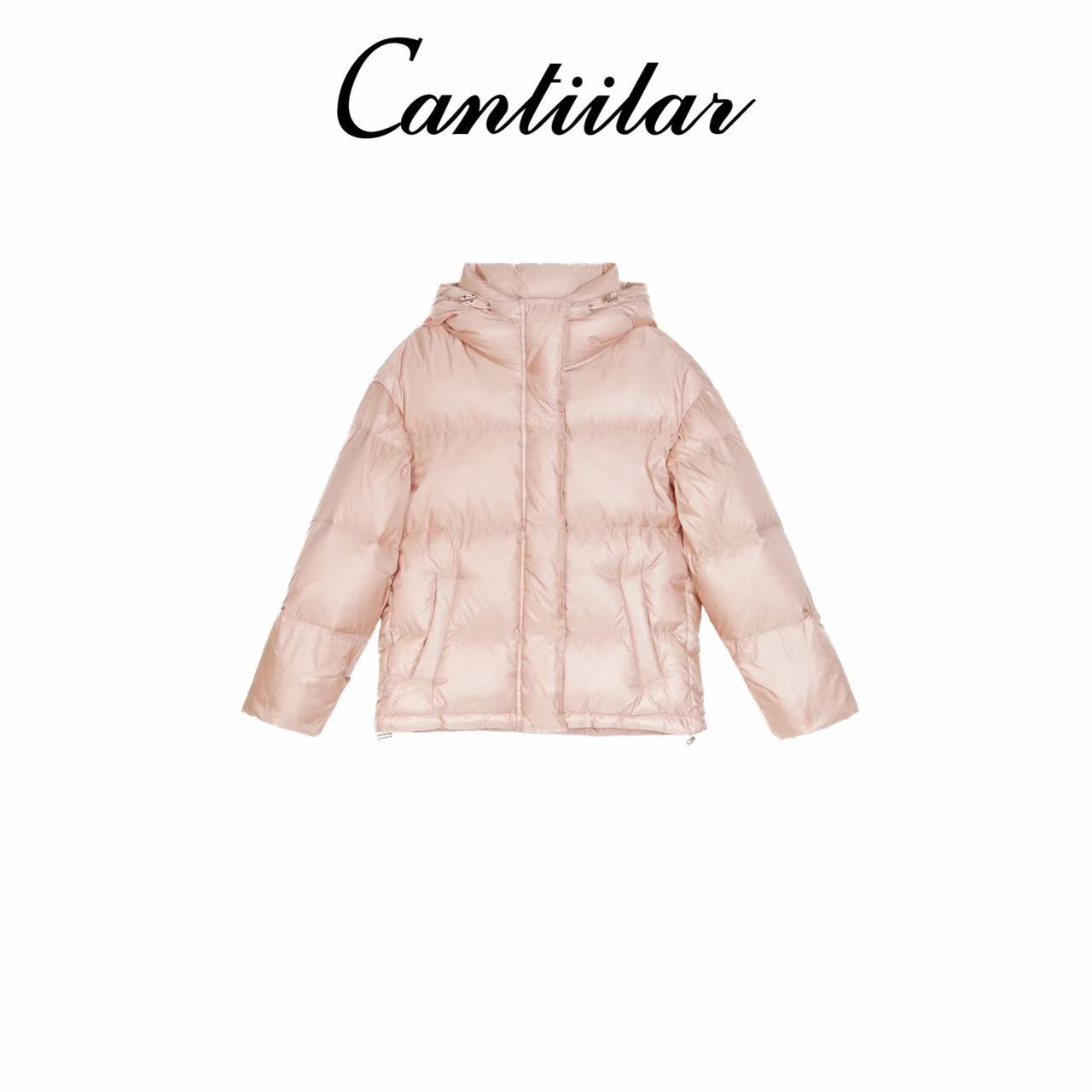CANTIILAR “雪美人”三防珍珠光泽90白鸭绒蓬松羽绒服