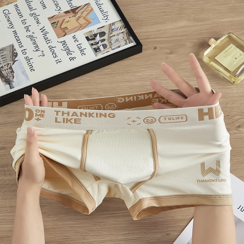 潮流男士内裤2024新款棉质四角裤秋冬季青少年运动宽松男款平角裤