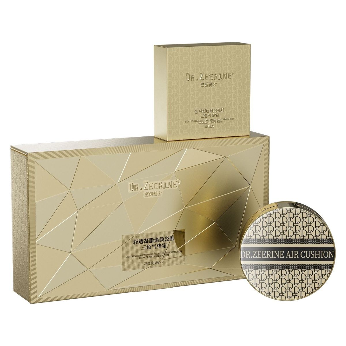 芝因博士清透凝脂焕颜瓷肌三色气垫霜2668