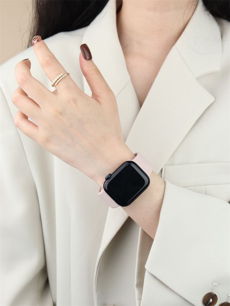 适用苹果手表iwatch8液态硅胶运动表带applewatch76543se通用S9