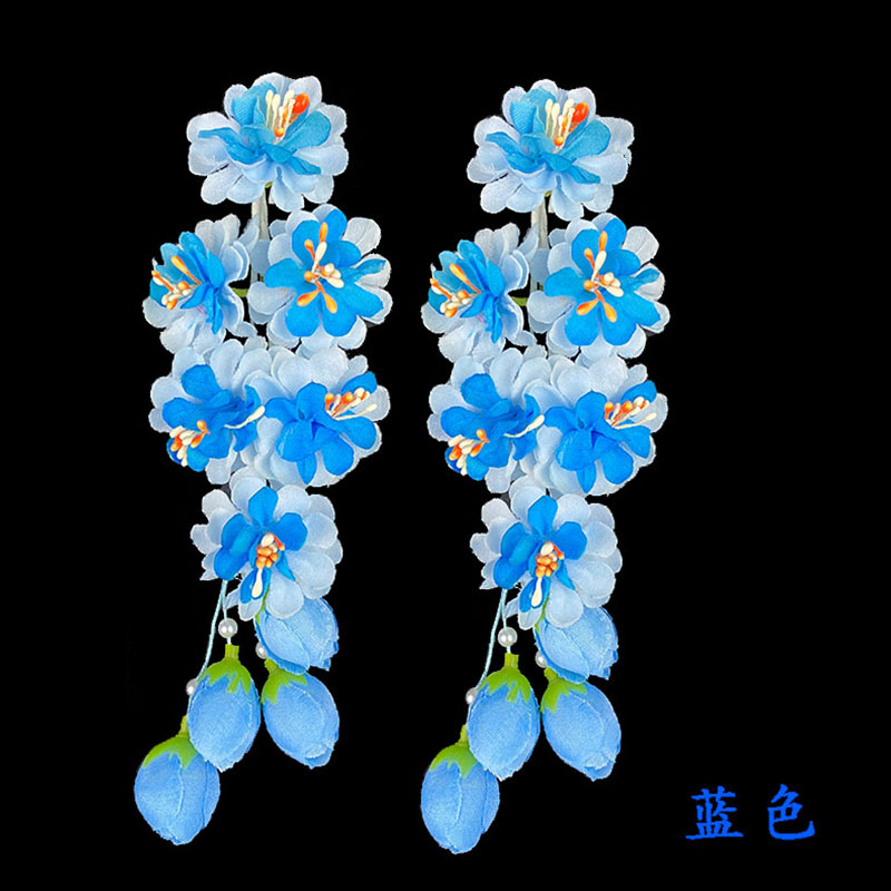 一对装戏曲鬓花绢花耳边花戏剧头饰京剧青衣花旦小姐包头用品头花