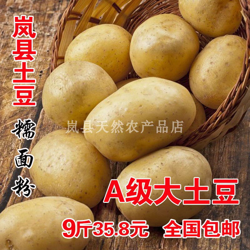 山西岚县土豆大土豆A级土豆糯面粉梁沙土豆 马铃薯农家种洋芋9斤