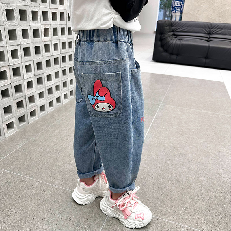 女童牛仔裤春秋季2024新款洋气女孩宝宝秋款时髦小童儿童秋装裤子