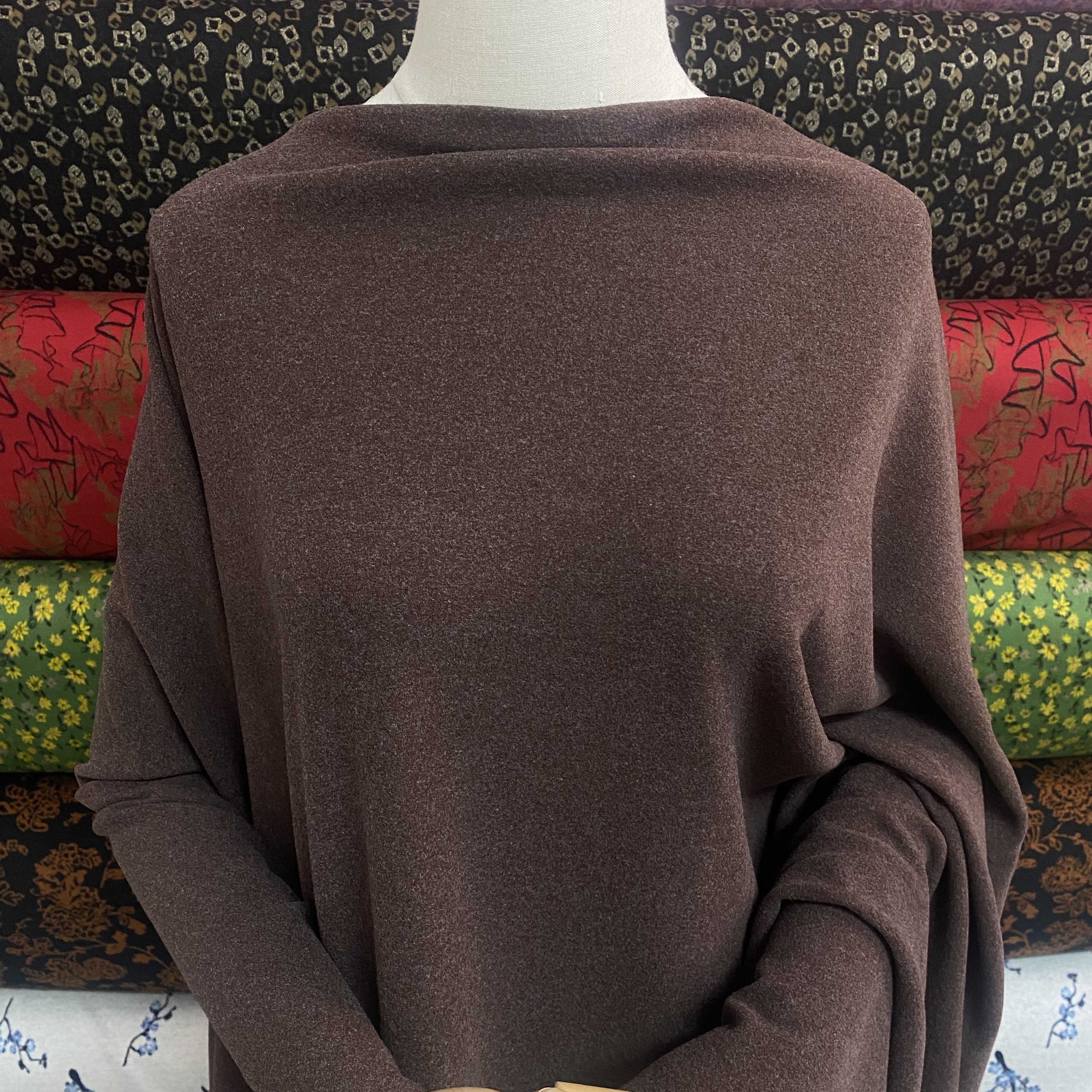 (B13深棕色)超柔棉澳绒布料 自发热保暖面料