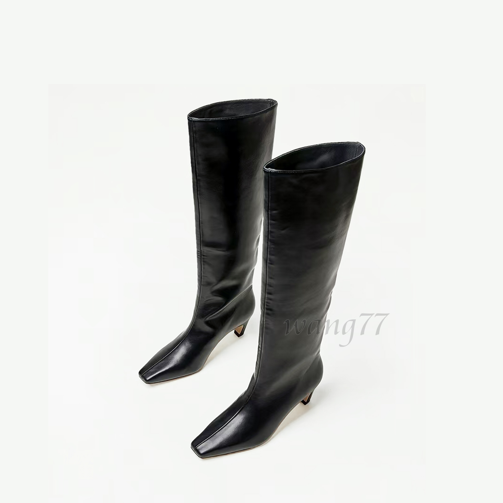 【王七七】4CM2024 秋冬新款法式百搭骑士靴长靴!!显瘦！！！