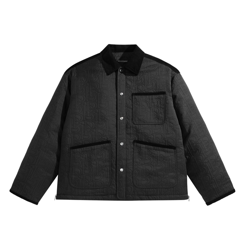 《李易行》太平鸟男装老花拼接羽绒服冬新款翻领外套B1ACD4C1