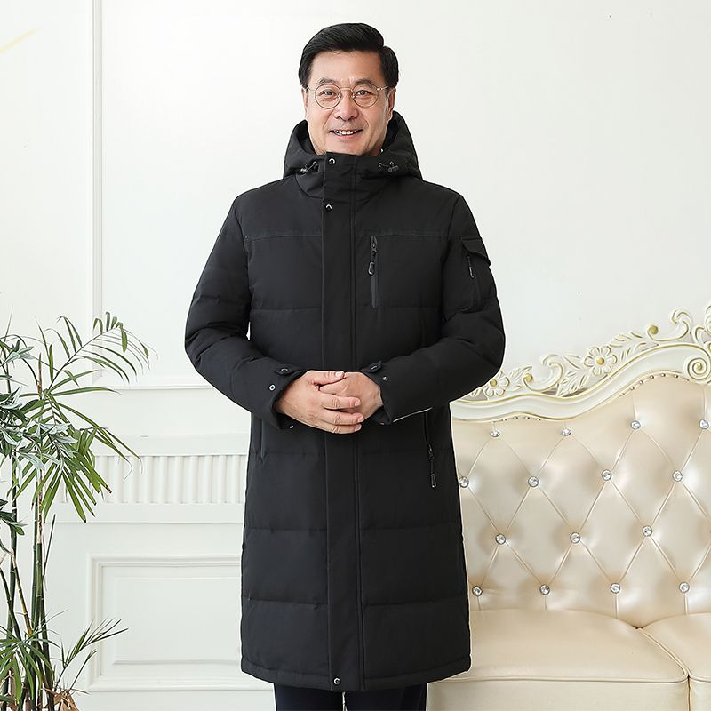 波司登冬季中老年羽绒服男中长款加厚爸爸休闲男士外套宽松老年人