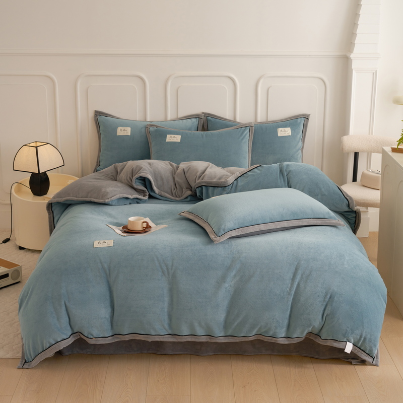 冬季加厚纯色牛奶绒被套单件法兰绒珊瑚绒被罩保暖双面单双人宿舍