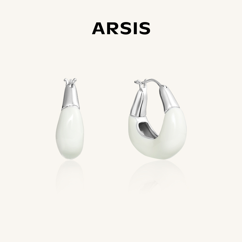 ARSIS流光云朵耳环小众百搭ins风精致女法式轻七夕礼物手工白色