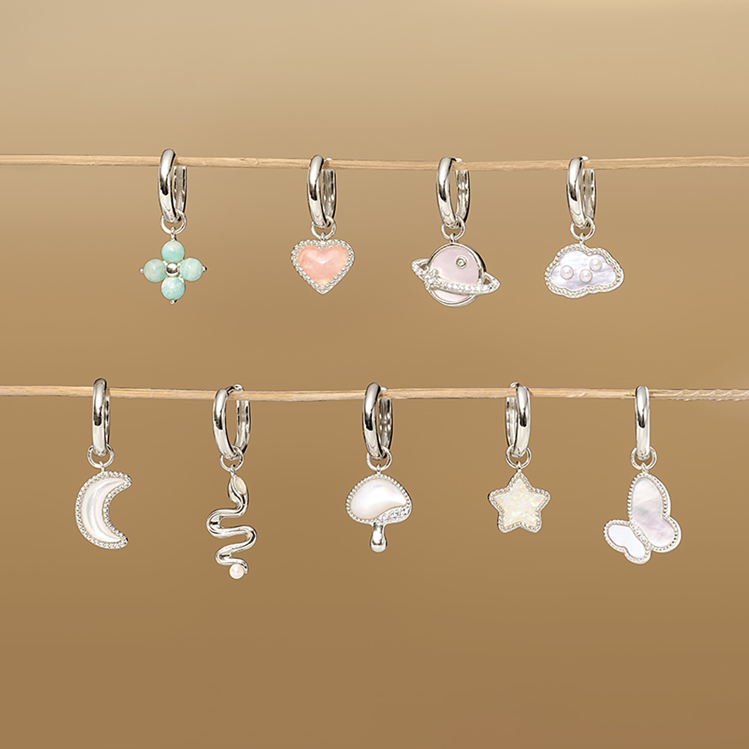 ARSIS印记系列幸运符号耳环银色单只七夕礼物小巧百搭气质小众