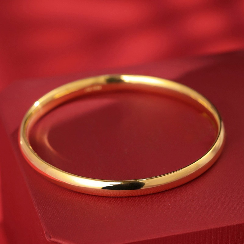 足银手镯 欧若风泥鳅背亮面扁条传承实心年货节平替