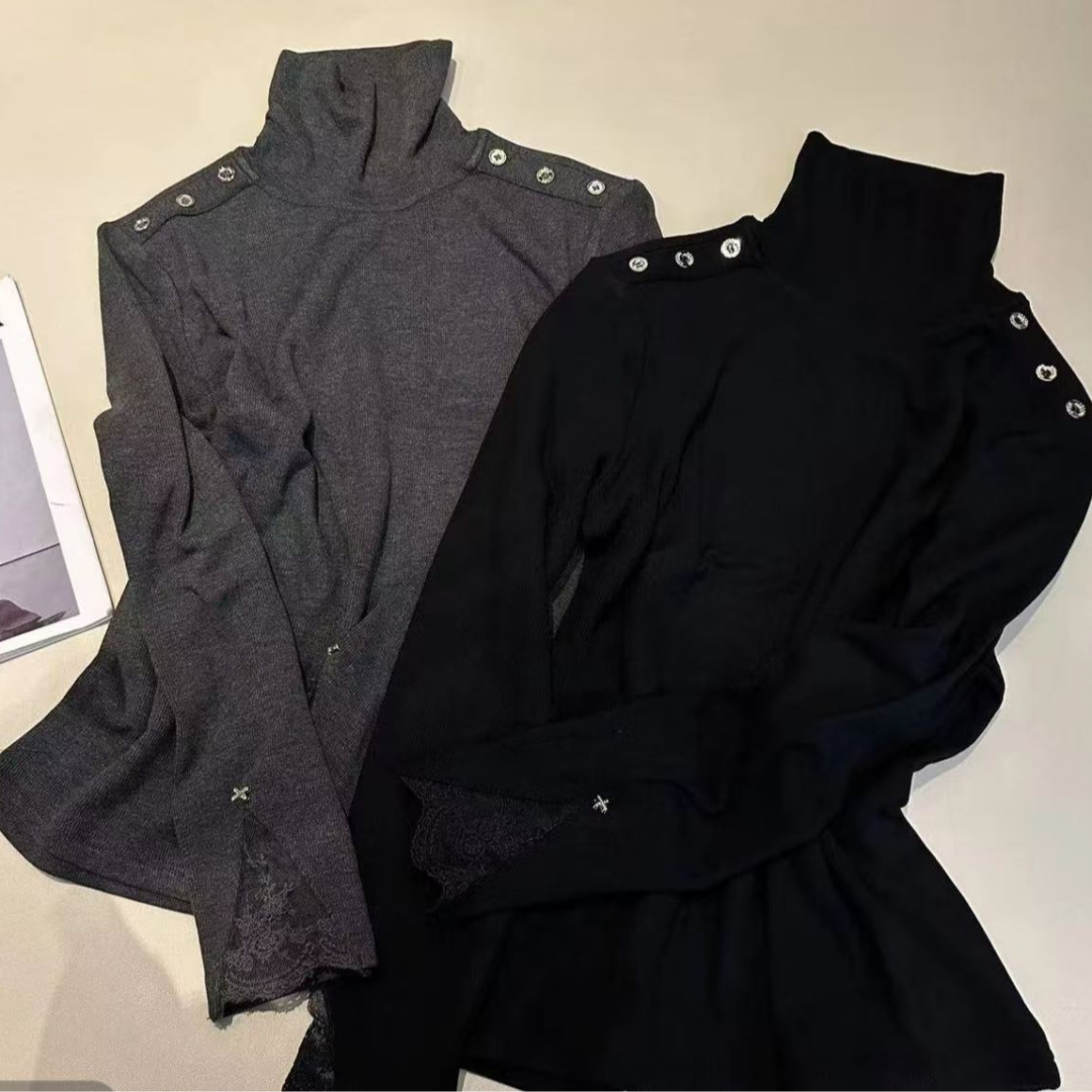 冬款休闲高领设计感时尚百搭长袖显瘦气质女士上衣Y5020