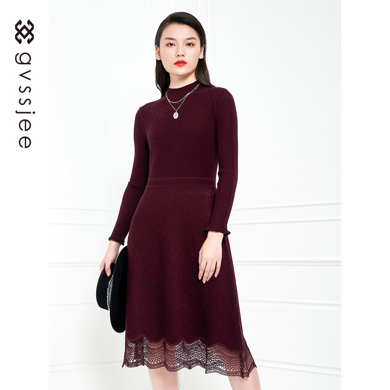 高诗婕冬季针织连衣裙 214122212-45/214422212-93显瘦