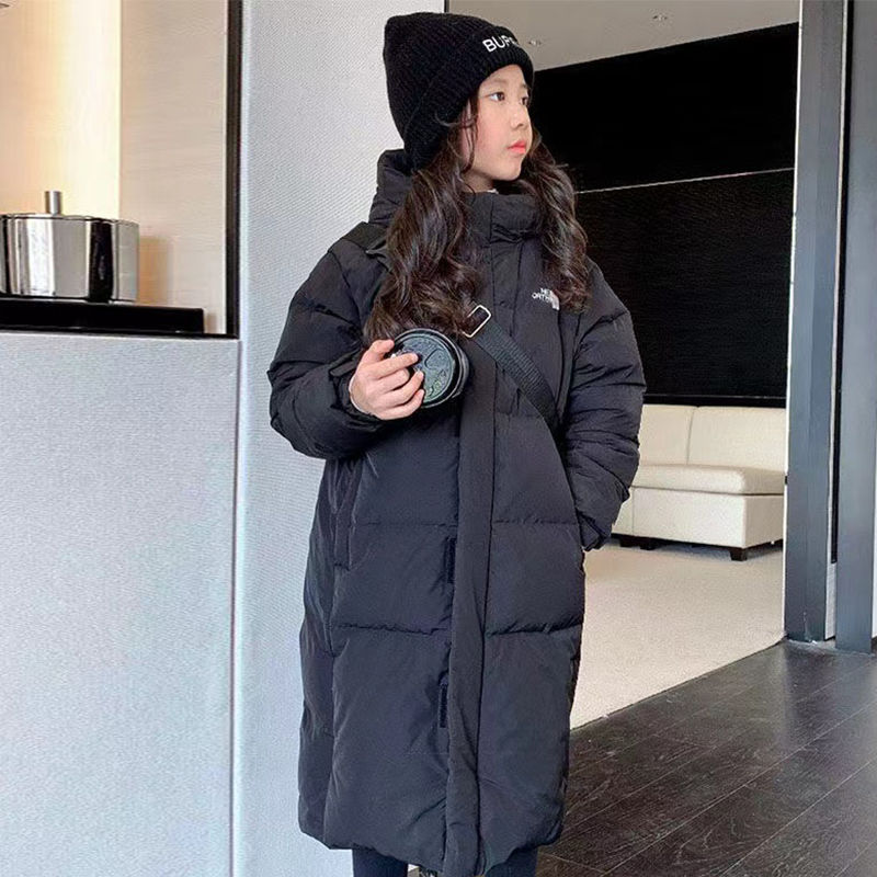 女童冬装棉衣外套2023新款中大童免洗冬季女孩加厚中长款棉服棉袄