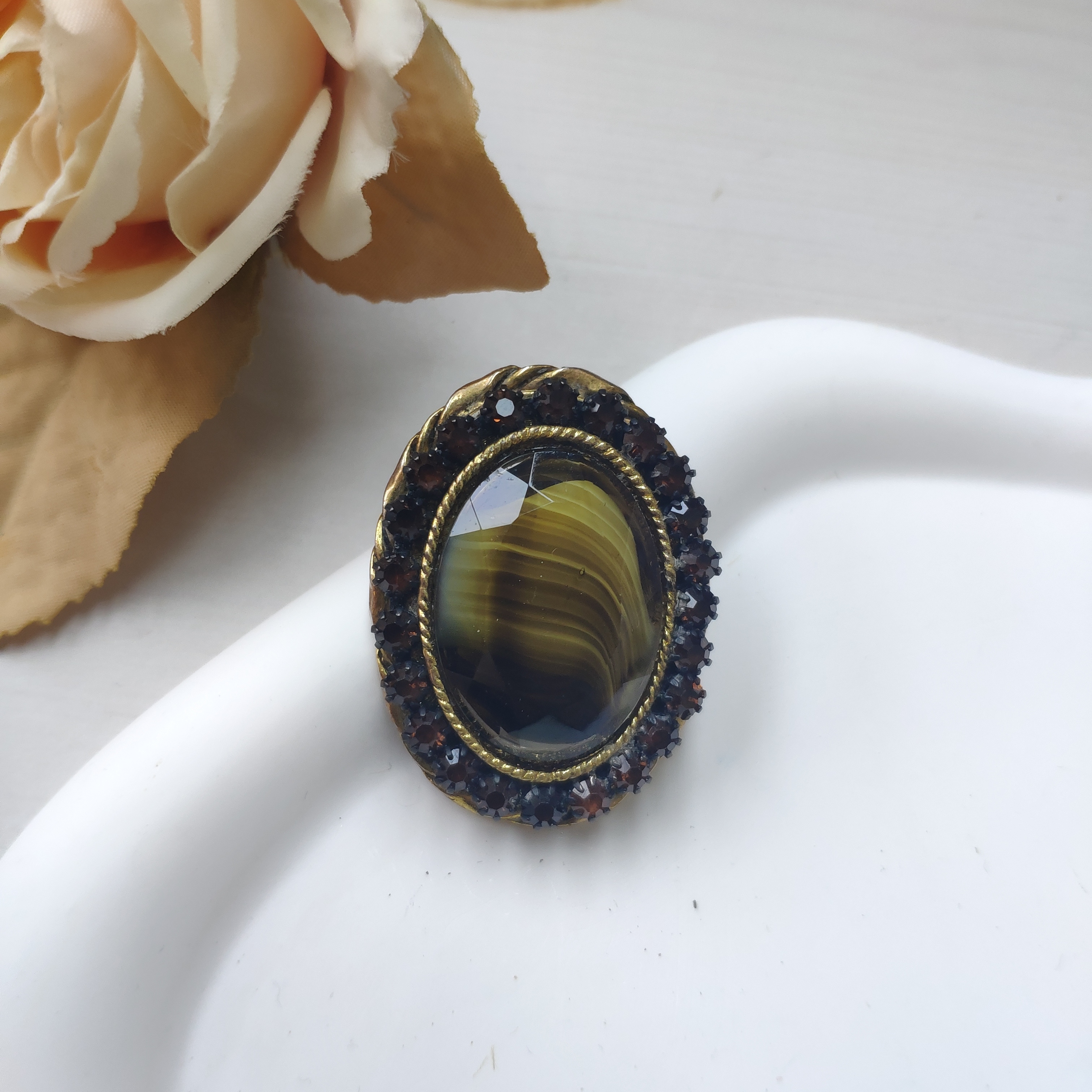 铜合金胸针 【六六中古】孤品考复古简约胸针ad1607