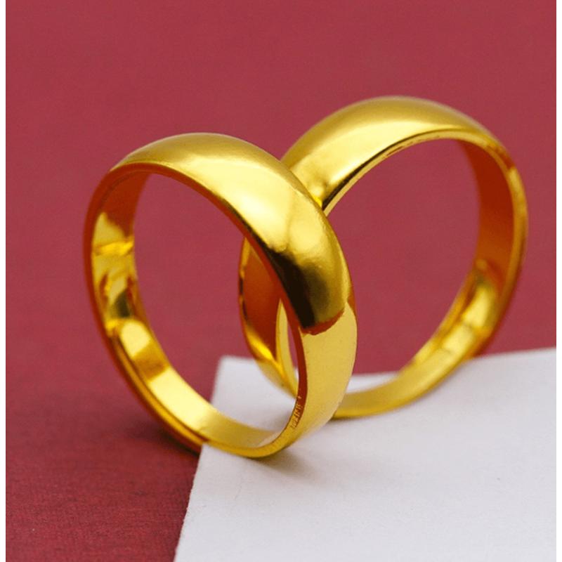 铜合金戒指 宽版光面戒指情侣款指环妈妈对戒经典亮面可调节女款