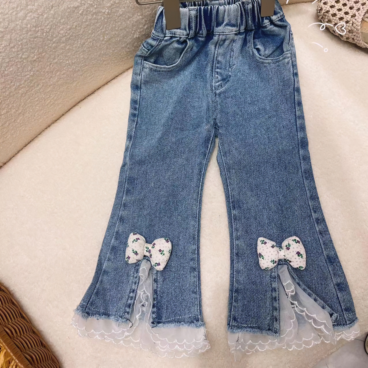 N1239    秋季新款韩版时尚女宝女童牛仔裤       