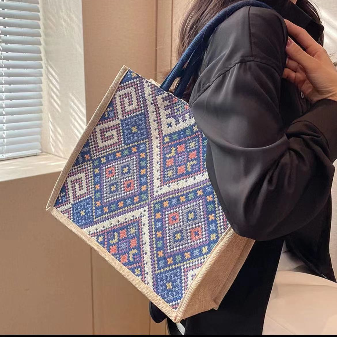 【新疆包邮】网红时尚休闲百搭复古学生单肩简约通勤编织韩版大包包