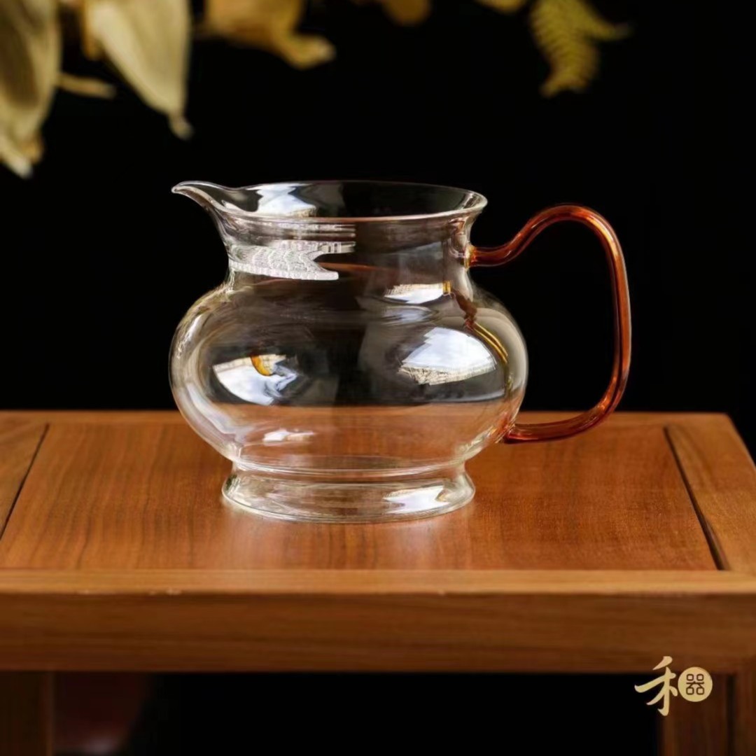 台湾禾器晶彩熠然煮茶器大号公道杯月牙过滤煮茶壶玻璃匀杯分茶器