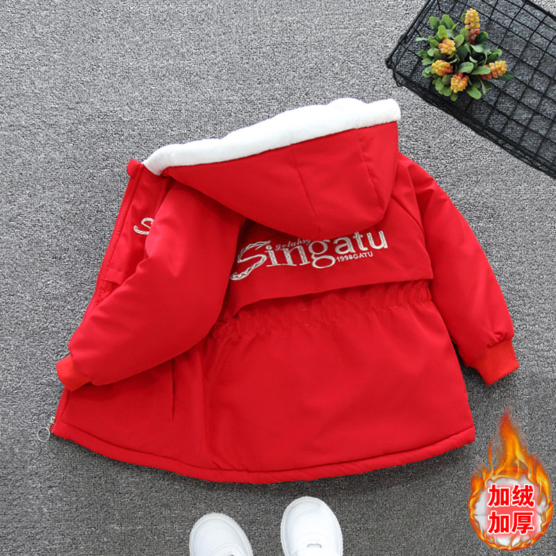 女童棉服冬装新款儿童时尚洋气舒适加绒加厚派克服男大童棉衣外套