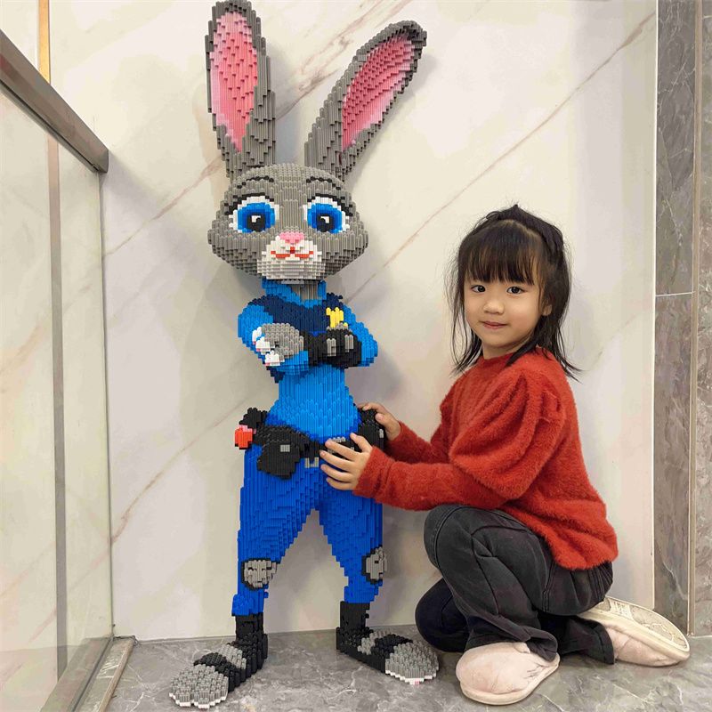 微小颗粒拼装兼容乐高女孩玩具高难度疯狂动物城兔子积木益智拼图