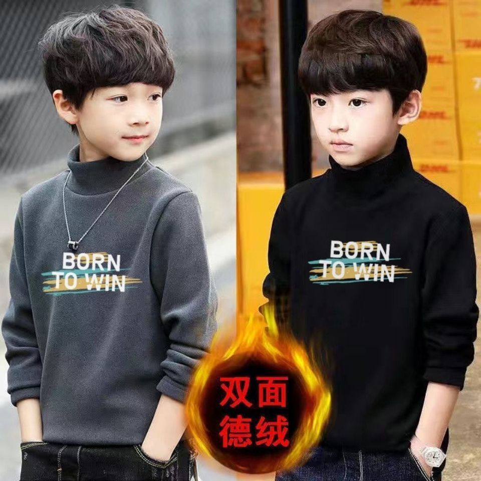 冬季双面德绒新款保暖打底衫男女通用中高领加绒加厚长袖秋冬装潮