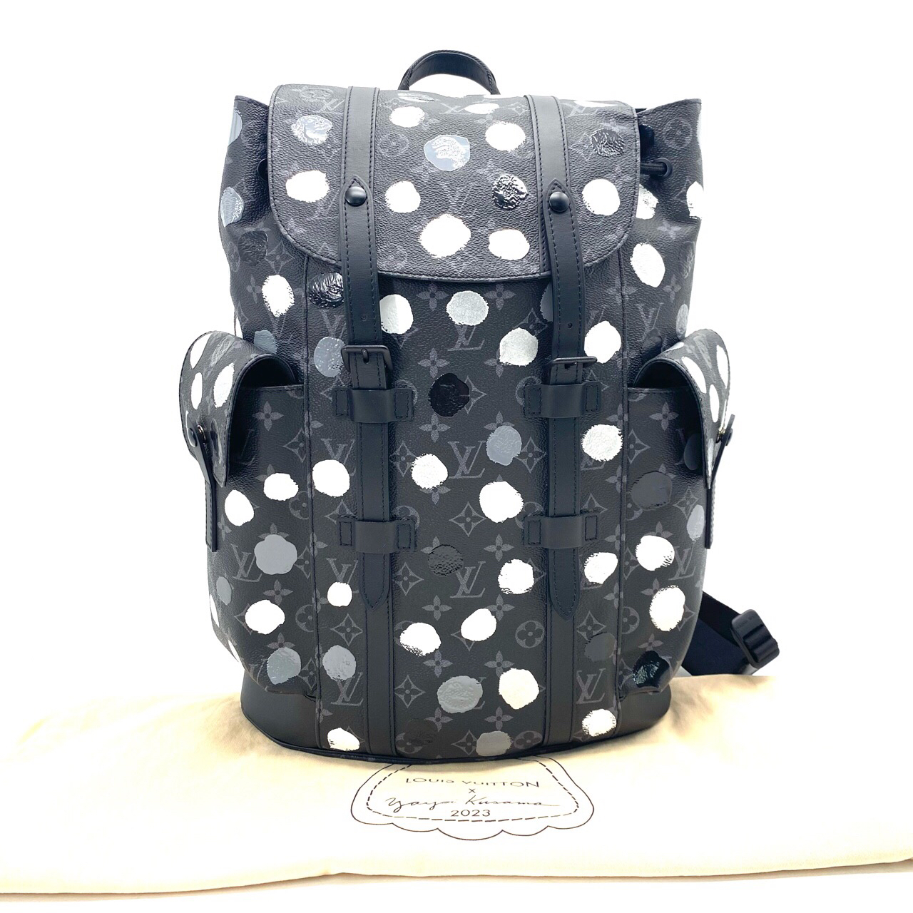 99新 LouisVuitton/路易威登 闲置草间弥生联名双肩尺寸38/44芯片