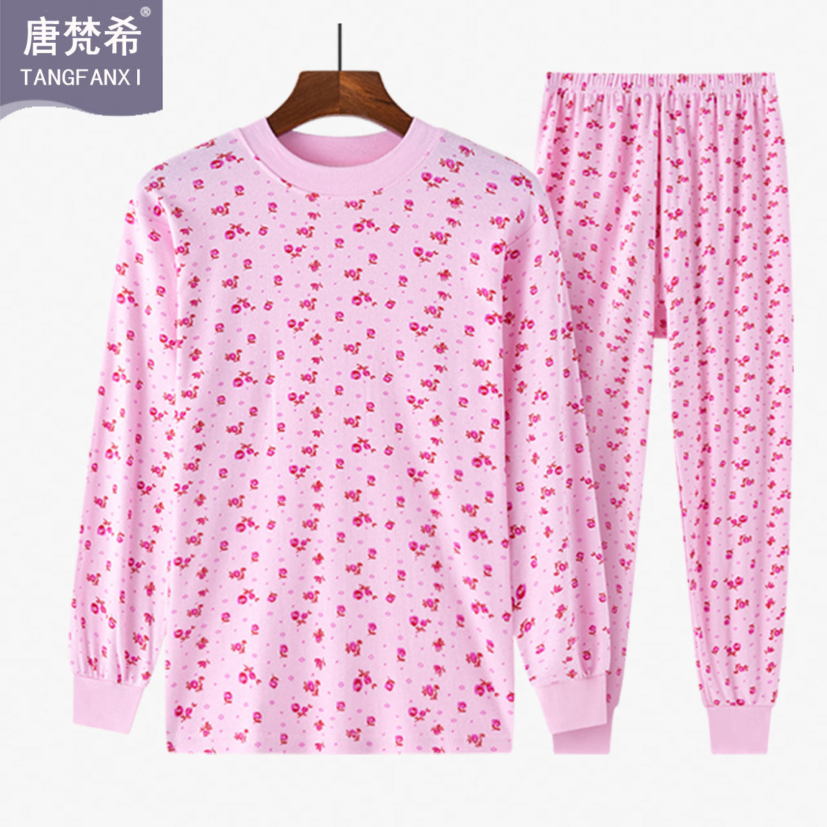 中老年人纯棉秋裤套装女妈妈棉毛衫奶奶全棉大码宽松老式保暖内衣