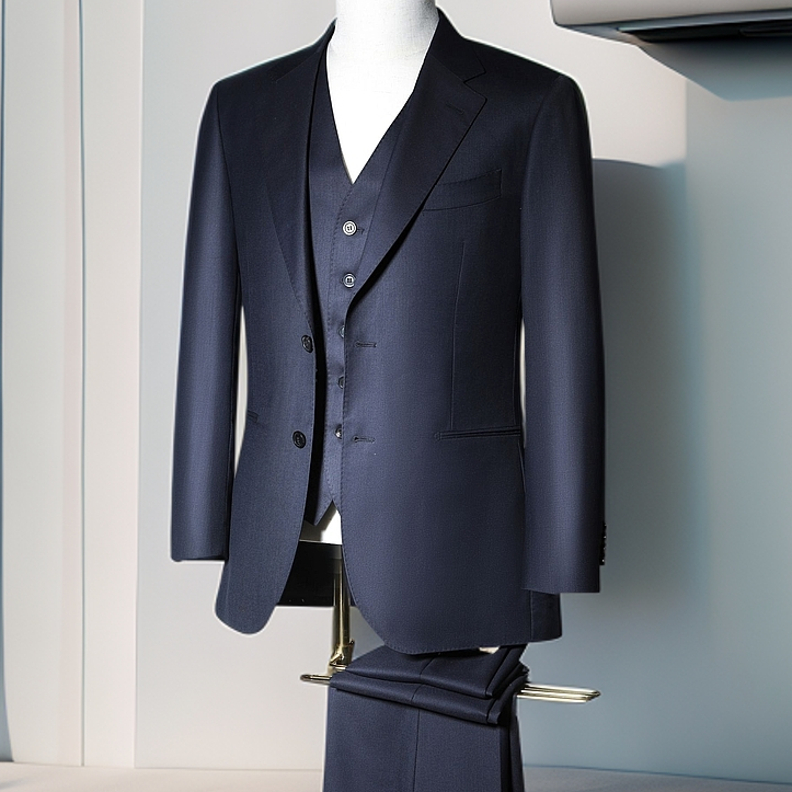 XX【黑标】手工平驳领120’S全羊毛西服套装#8998杰家高定商务深锖色