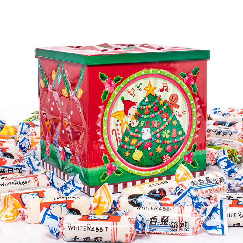 大白兔品质奶糖圣诞冰立方礼盒混合300克糖果零食童年味道咖啡味