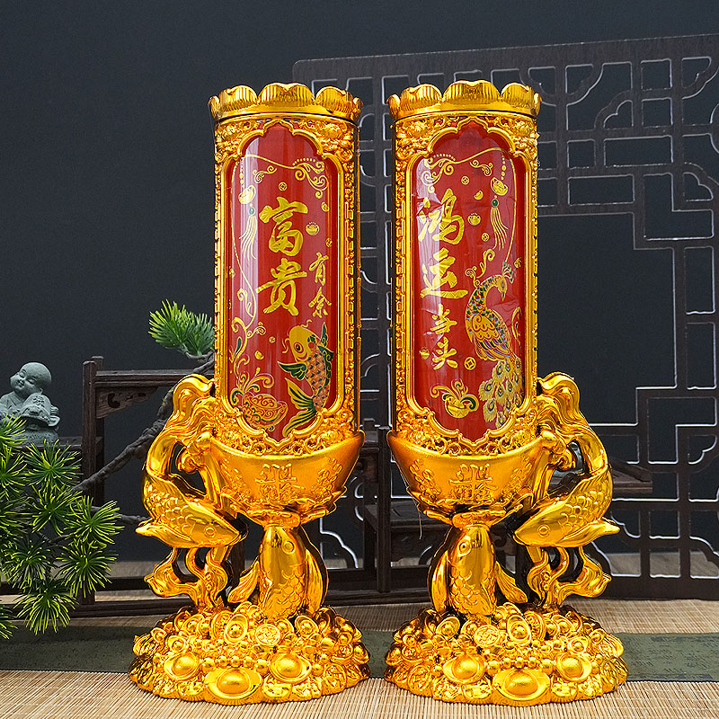 恒香缘水晶蜡烛灯酥油蜡烛无烟家用环保蜡烛防风结婚喜庆固体蜡烛