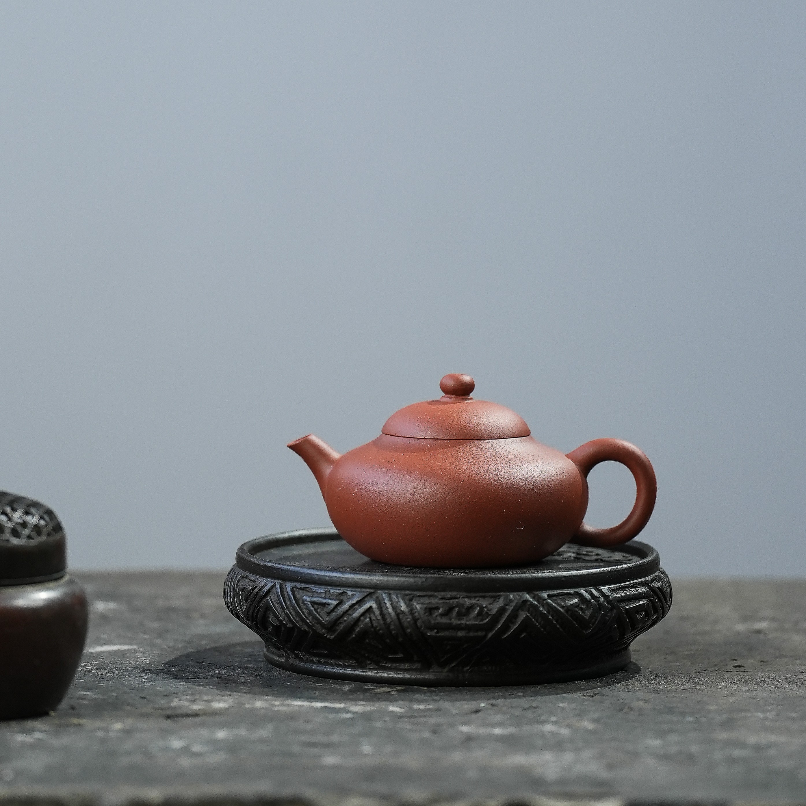 摹清早期春水堂朱泥矮君德壶 本山老红泥复刻 薄胎手作130cc