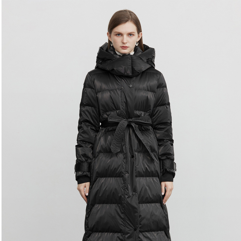 S·DEER高领连帽收腰长款羽绒服S22482408