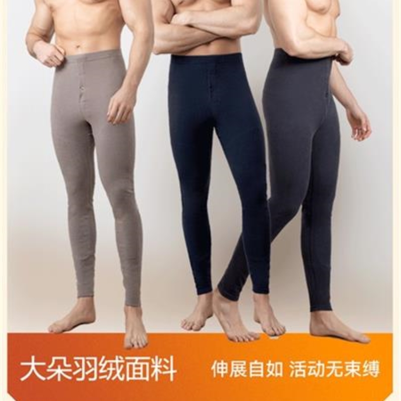 加厚保暖裤保暖秋裤男士打底裤加长护膝双面磨毛内穿
