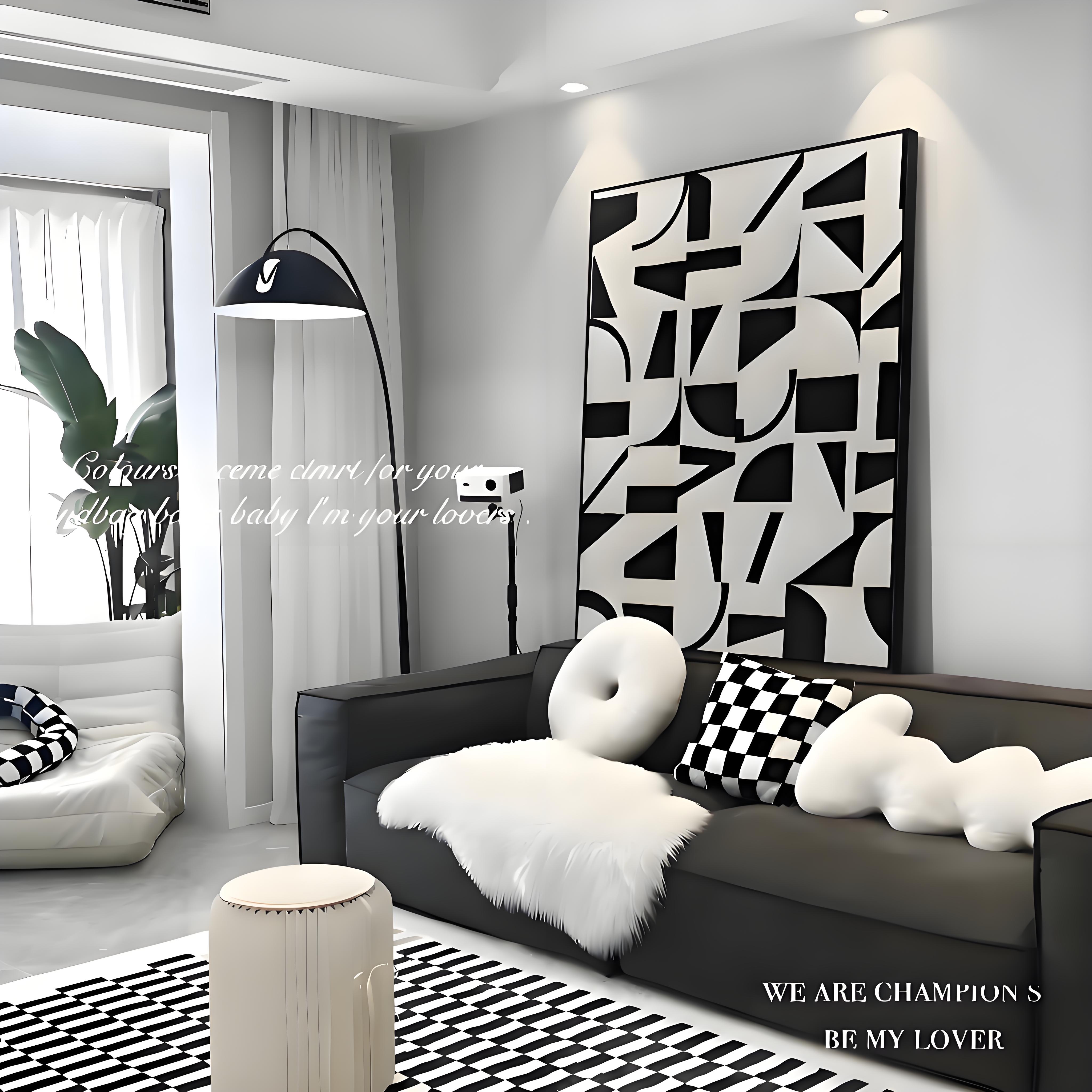 黑白灰沙发背景墙装饰画挂画客厅玄关几何抽象挂画极简高级壁画