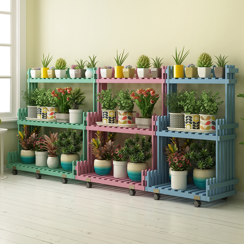 花架子防腐实木室内多层阳台客厅置物花盆栽架绿萝多肉家用落地式