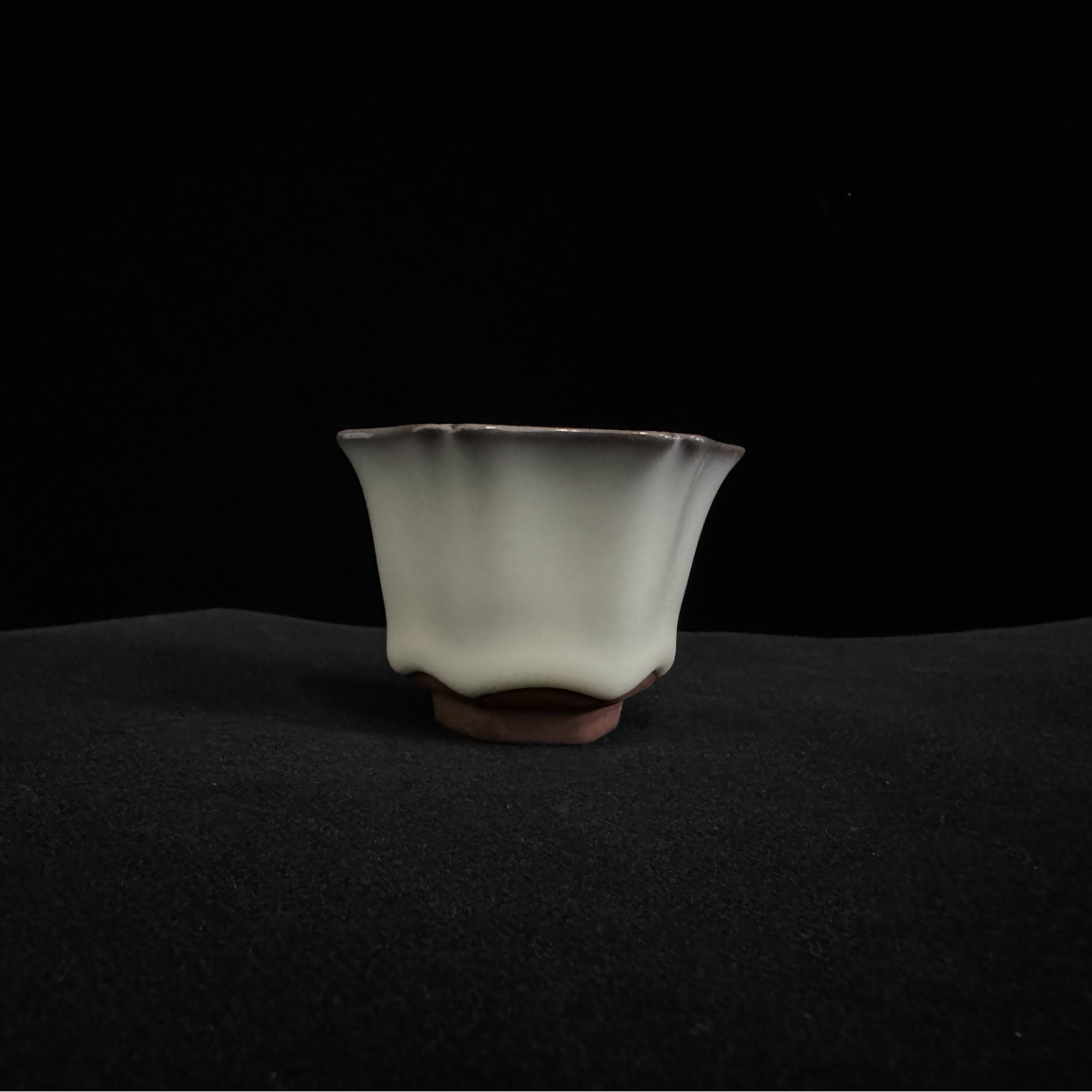 瓷源阁 龙泉窑青瓷 猪油冻 六方葵口杯 高档茶器道具 茶杯陶瓷