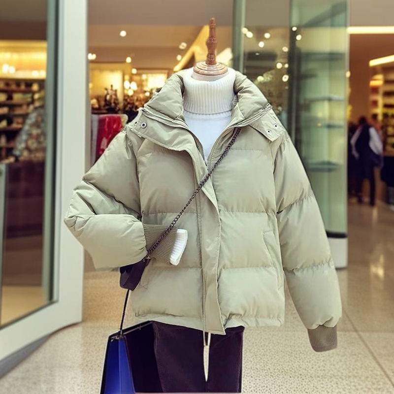 直播中去拍短款时尚百搭秋冬保暖韩版冬季连帽宽松加厚潮流纯色