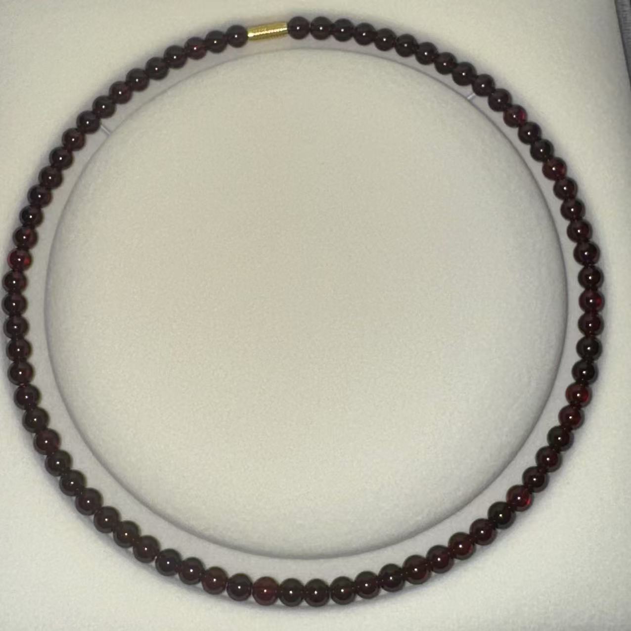 5702#酒红色石榴石妈妈链项链6-6.5mm