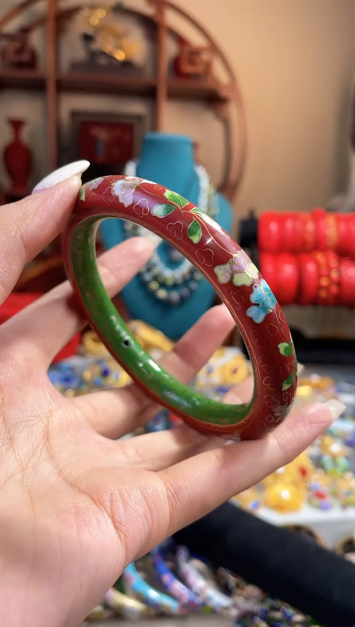 【闪购商品】非遗绝技景泰蓝镯子精品黄色绿色