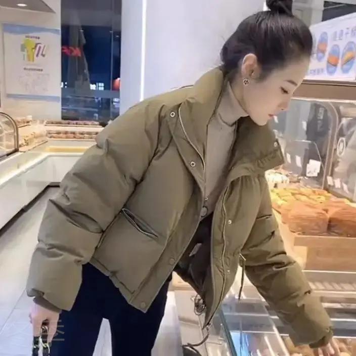 波司澄冬季2023年新款冬季女士羽绒服小个子短款白鸭绒纯色立领面