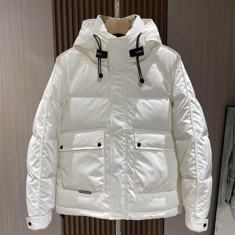 波登司2023新款白鸭绒冬季免洗滑料羽绒服男潮流三防加厚保暖上衣