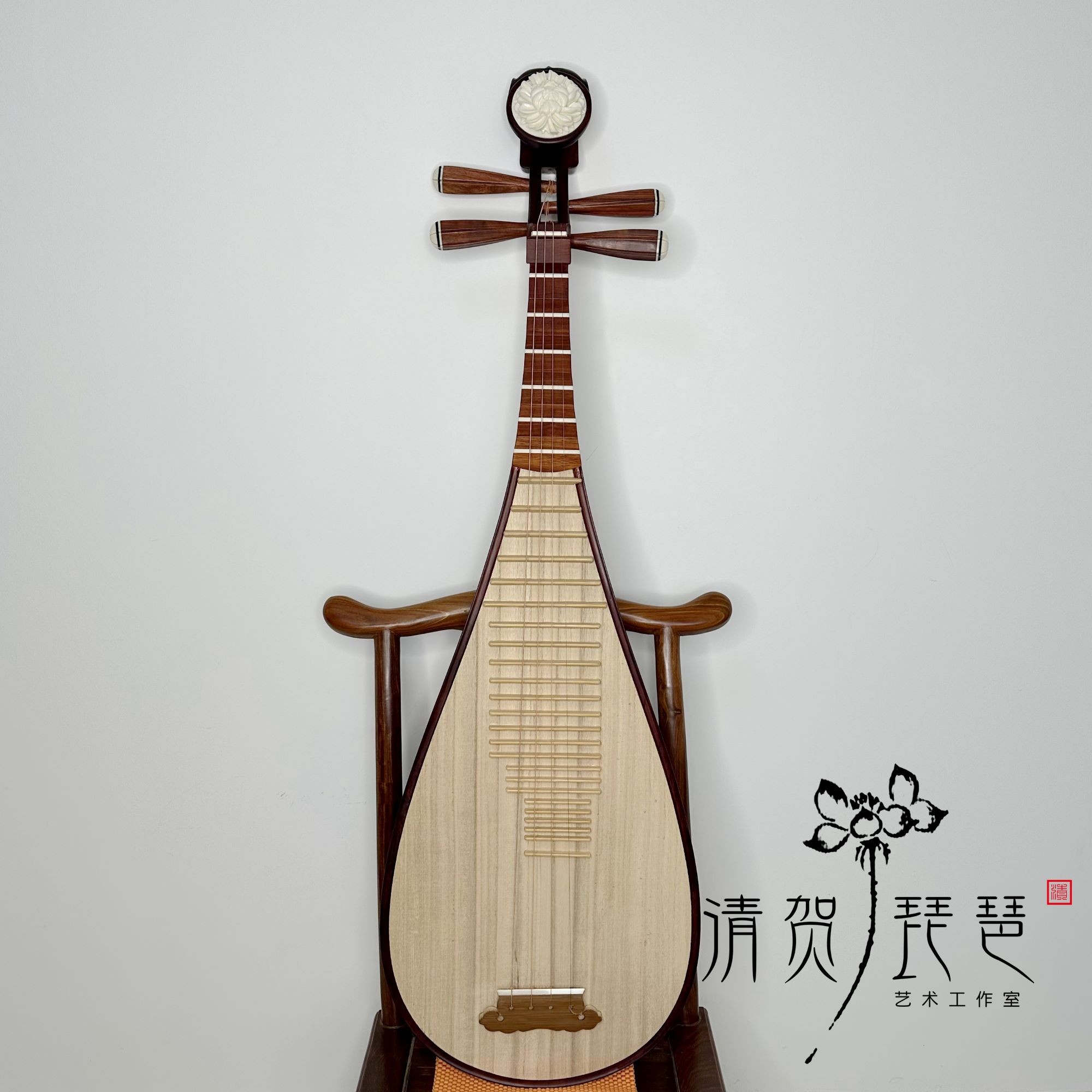 【清贺老师优选】田建壮仿红木成人儿童中号琵琶入门初级轻便琵琶琴
