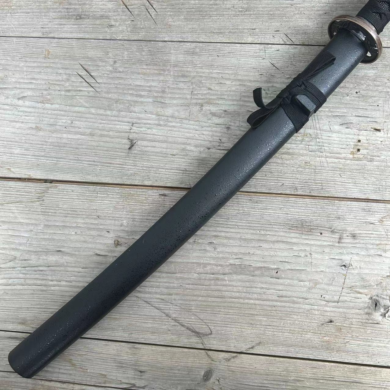 WHKC中款龙盘刀鞘实木雨点漆外鞘武士木鞘