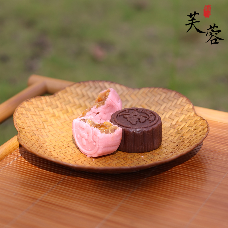 芙蓉果盘糕点盘竹编高山楠竹水果盘茶道手工家用中式户外淡水竹舍